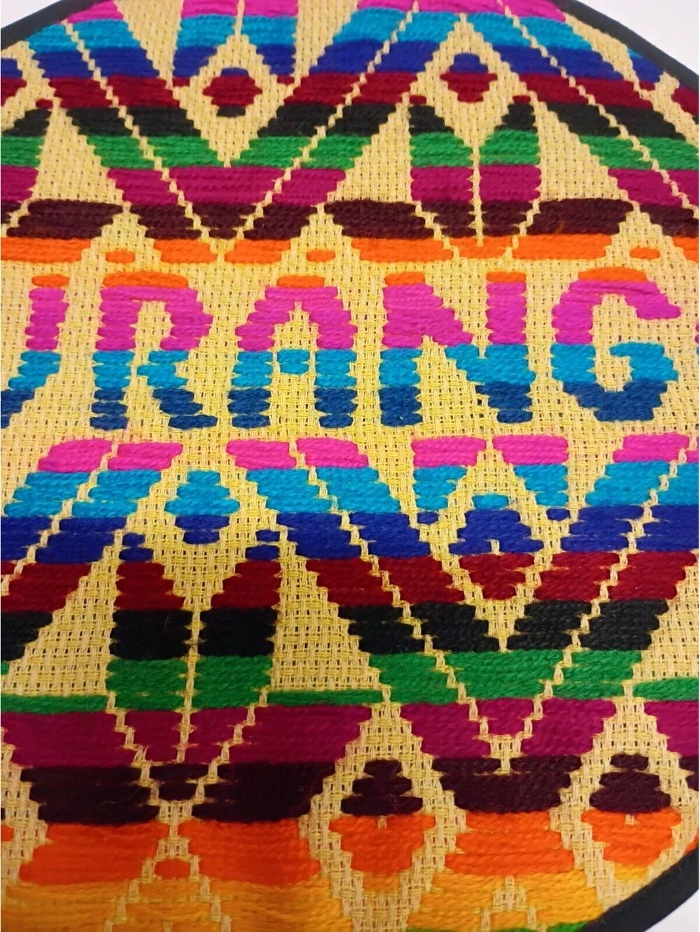 Hot Pad Trivet Durango Mexico-Green Blue Pink Kitchen Decorative Boho 9.5